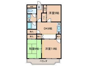 サンフラワーマンションの物件間取画像